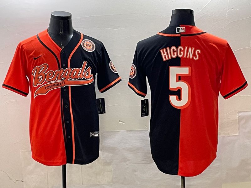 Men Cincinnati Bengals #5 Hiccins Orange Black Joint Name 2025 Nike Limited NFL Jersey style 3->cincinnati bengals->NFL Jersey